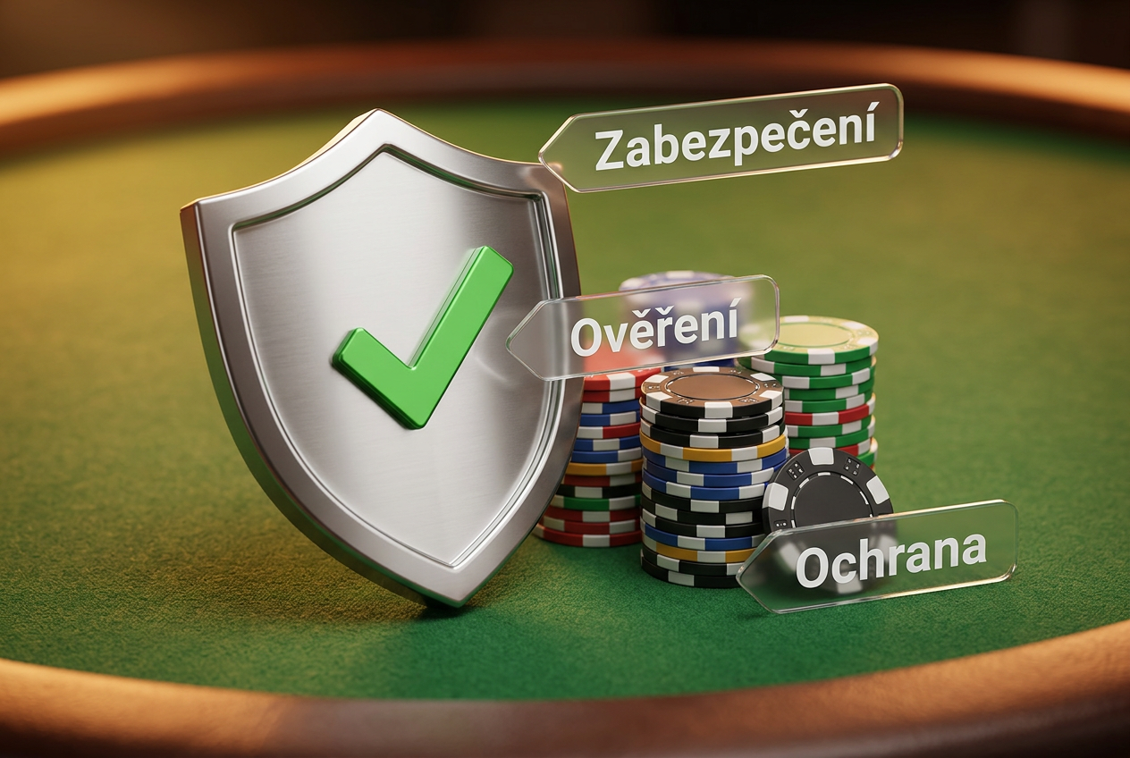 Ilustrace procesu ověření identity s visačkou a digitálním zámkem